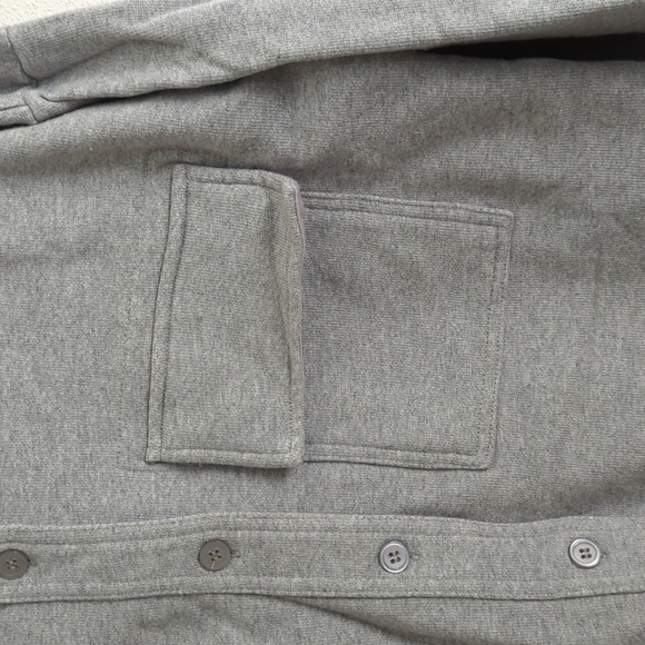 Emery Park Gray Button Down Sweatshirt Jacket Shacket Slightly Cropped Medium - Picture 7 of 14